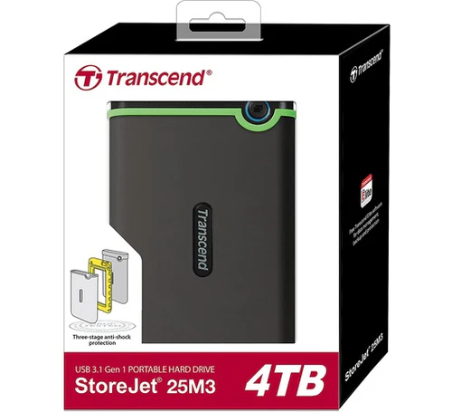 Transcend External HDD 4TB Iron Grey (TS4TSJ25M3S)