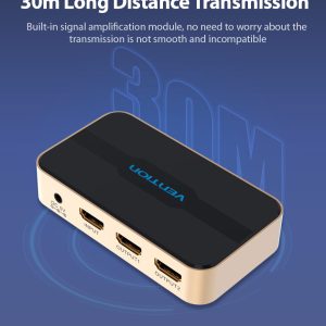Vention 1 In 2 Out HDMI Splitter 4K@30Hz Gold Aluminum Alloy Type ACBGO