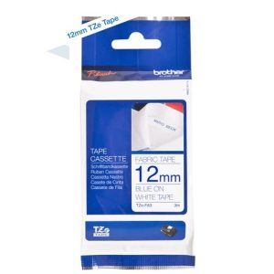 Brother TZE-FA3 12MM- Fabric tape Blue on White