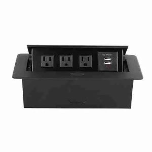 Nexa Silver Pop-Up Multifunction Socket with Integrated Cable Management