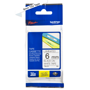 Brother Tape TZe-211 6mm Black on White