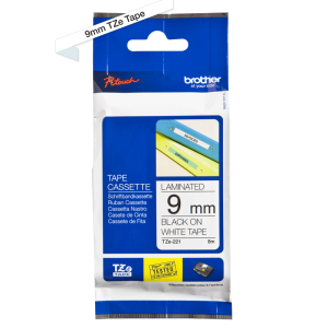 Brother Tape TZe-221 9mm Black on White
