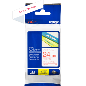 Brother Tape TZe-252 Red on White