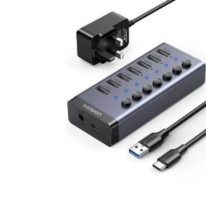 UGREEN USB 3.0 7-Port Hub-12V2A (DC: 5.5) Power Supply (UK) (UG- 90306)