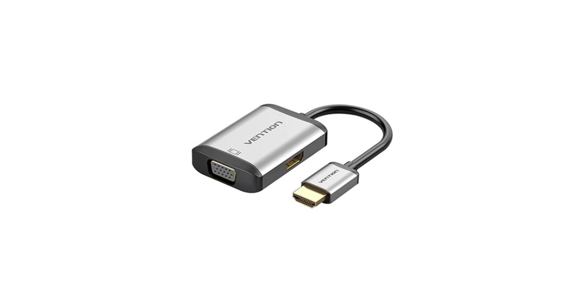 Vention HDMI to HDMI+VGA Converter 0.15M Gray Metal Type (AFVHB)