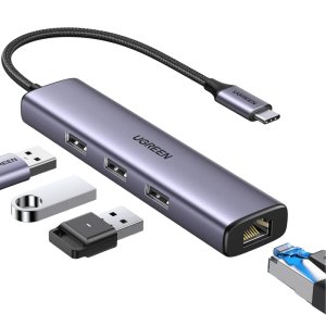 UGREEN CM475 USB-C to USB 3.0 Hub (3 Ports) + Gigabit Ethernet - UG-60600