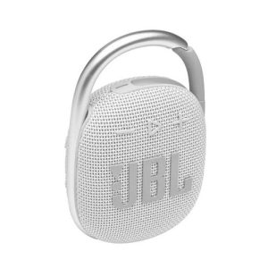 JBL Clip 4 Bluetooth Speaker White – Waterproof Ultra-Portable Wireless Speaker with Integrated Carabiner