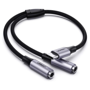 UGREEN AV142 USB-C to 3.5mm Jack Female Audio Adapter Cable 10cm Gray (UG-30632)