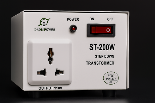 Drom Power 200W Step-Down Transformer (ST-200W) – 220V to 110V Voltage Converter