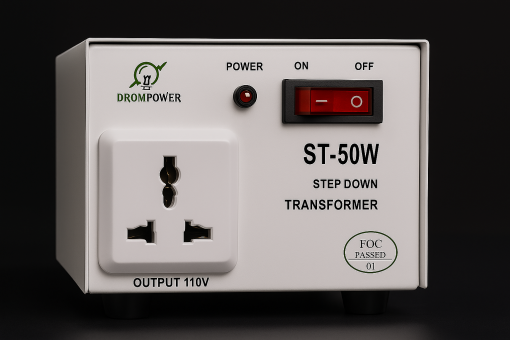 Drom Power 50W Step-Down Transformer (ST-50W) – 220V to 110V Voltage Converter