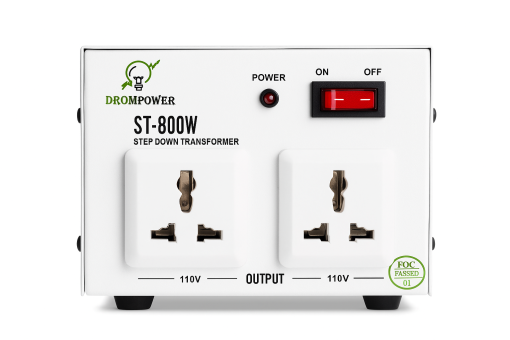 Drom Power 800W Step-Down Transformer (ST-800W) – 220V to 110V Voltage Converter